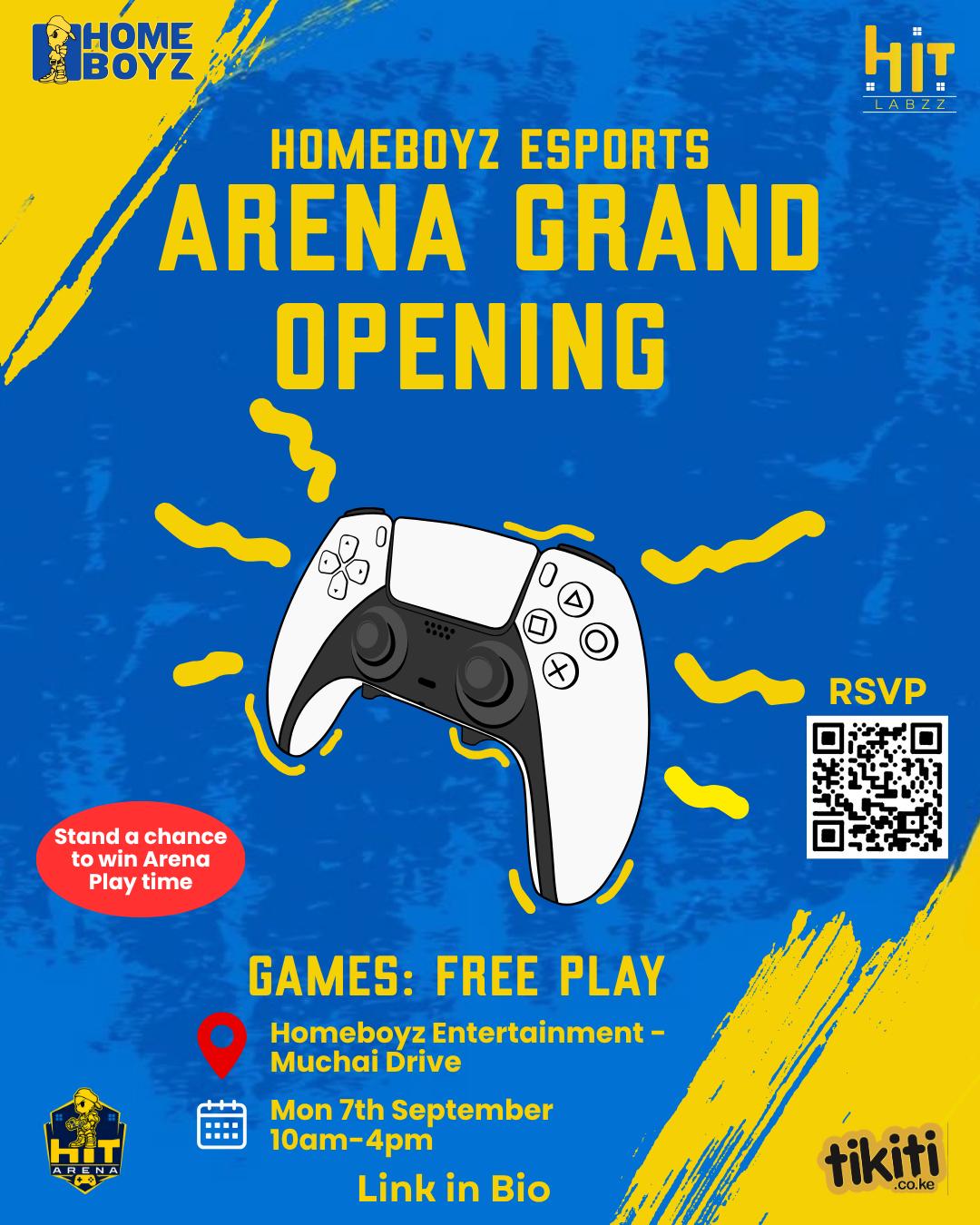 Homeboyz Esports Arena Grand Opening Poster