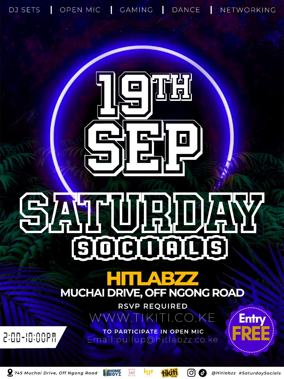 Saturday Socials Poster