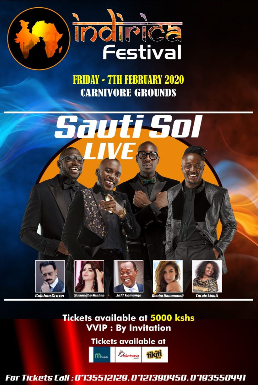 Sauti Sol Indirica Festival Poster